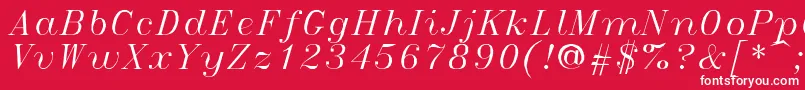 フォントItalict – 赤い背景に白い文字