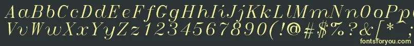 Italict Font – Yellow Fonts on Black Background