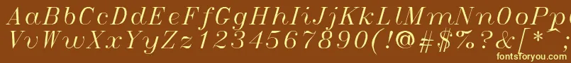 Italict Font – Yellow Fonts on Brown Background