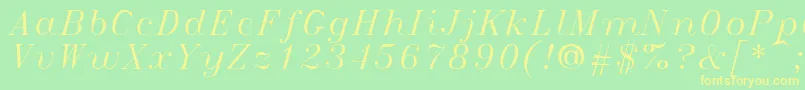Italict Font – Yellow Fonts on Green Background