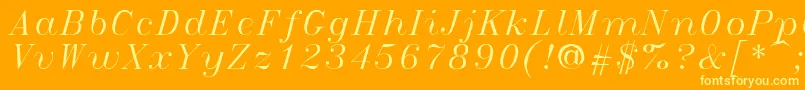 Italict Font – Yellow Fonts on Orange Background