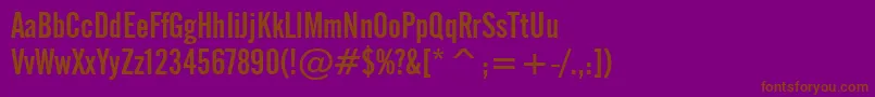 AlternateGothicNo.2Bt-Schriftart – Braune Schriften auf violettem Hintergrund