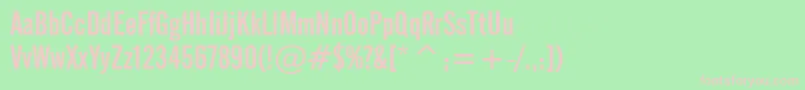 AlternateGothicNo.2Bt Font – Pink Fonts on Green Background