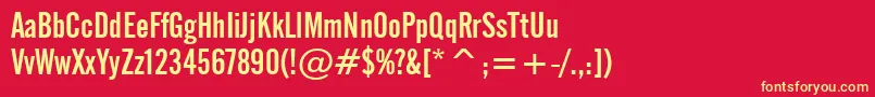 AlternateGothicNo.2Bt Font – Yellow Fonts on Red Background