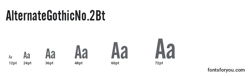 Tamaños de fuente AlternateGothicNo.2Bt