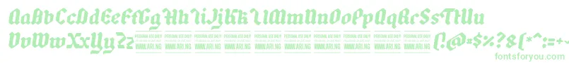 BackyardblackitalicPersonal Font – Green Fonts on White Background