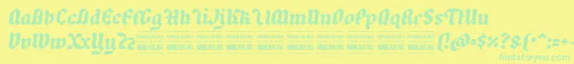Шрифт BackyardblackitalicPersonal – зелёные шрифты на жёлтом фоне