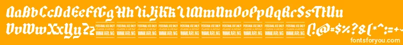 BackyardblackitalicPersonal Font – White Fonts on Orange Background