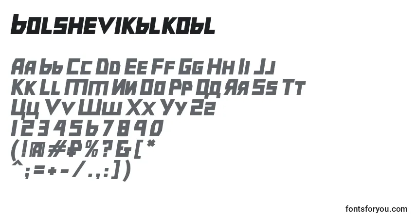 Шрифт Bolshevikblkobl – алфавит, цифры, специальные символы