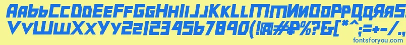 Bolshevikblkobl Font – Blue Fonts on Yellow Background