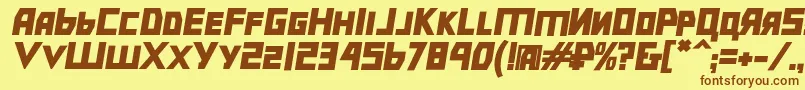 Bolshevikblkobl Font – Brown Fonts on Yellow Background