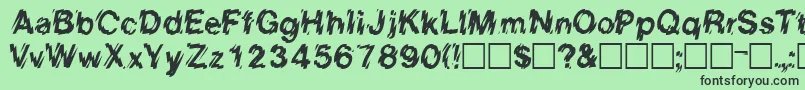 フォントEightcountsskRegular – 緑の背景に黒い文字