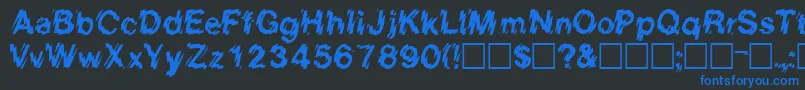 Шрифт EightcountsskRegular – синие шрифты на чёрном фоне