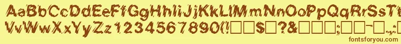 EightcountsskRegular Font – Brown Fonts on Yellow Background