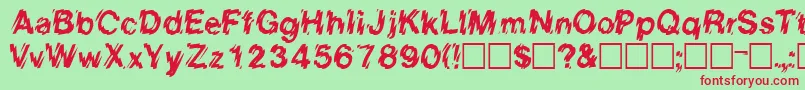 EightcountsskRegular Font – Red Fonts on Green Background