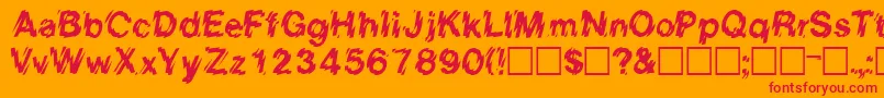 EightcountsskRegular Font – Red Fonts on Orange Background