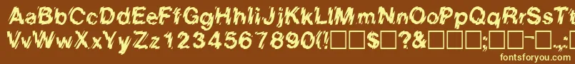 Шрифт EightcountsskRegular – жёлтые шрифты на коричневом фоне