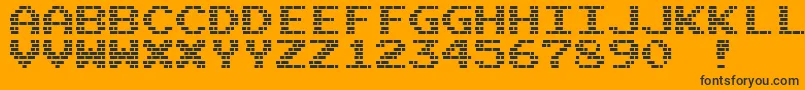 M10BattleCities-Schriftart – Schwarze Schriften auf orangefarbenem Hintergrund
