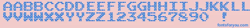 フォントM10BattleCities – ピンクの背景に青い文字