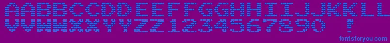 フォントM10BattleCities – 紫色の背景に青い文字