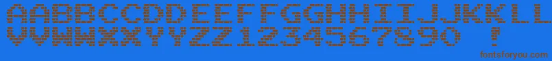 Шрифт M10BattleCities – коричневые шрифты на синем фоне