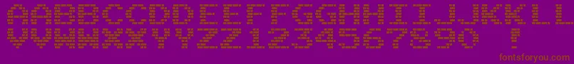 フォントM10BattleCities – 紫色の背景に茶色のフォント