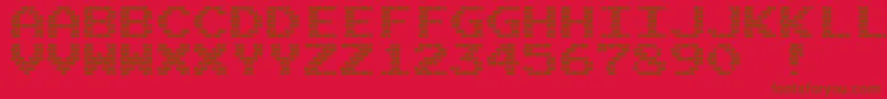 M10BattleCities-fontti – ruskeat fontit punaisella taustalla