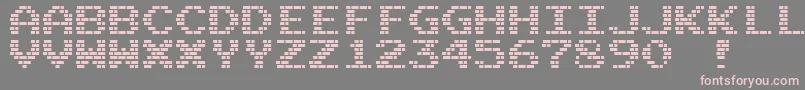 M10BattleCities-fontti – vaaleanpunaiset fontit harmaalla taustalla