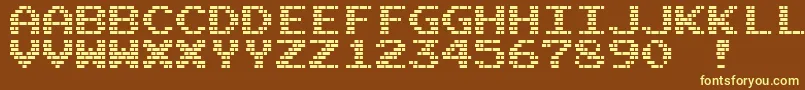 M10BattleCities-fontti – keltaiset fontit ruskealla taustalla