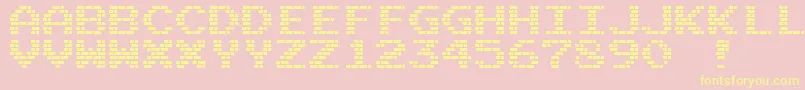 M10BattleCities-fontti – keltaiset fontit vaaleanpunaisella taustalla