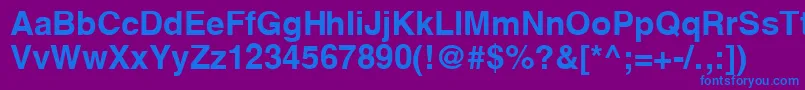 フォントYoxallB – 紫色の背景に青い文字