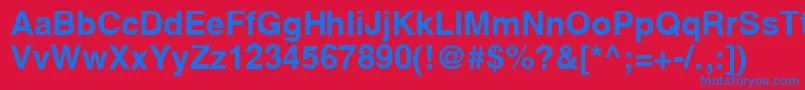 YoxallB Font – Blue Fonts on Red Background