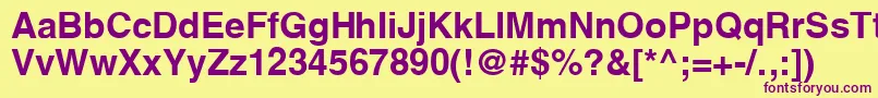 YoxallB Font – Purple Fonts on Yellow Background