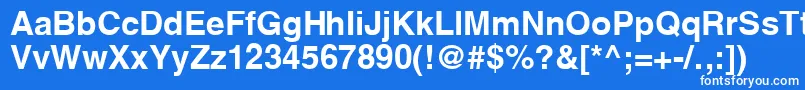 フォントYoxallB – 青い背景に白い文字