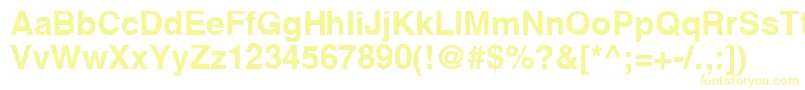 YoxallB-fontti – keltaiset fontit valkoisella taustalla
