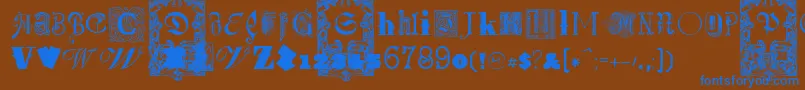 KidnappedAtOldTimesFree4 Font – Blue Fonts on Brown Background