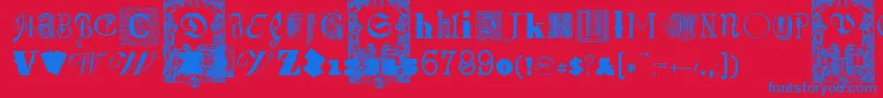 KidnappedAtOldTimesFree4 Font – Blue Fonts on Red Background