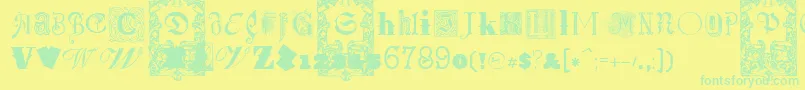 KidnappedAtOldTimesFree4 Font – Green Fonts on Yellow Background