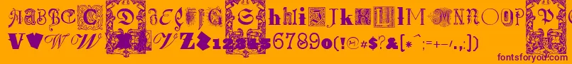 KidnappedAtOldTimesFree4 Font – Purple Fonts on Orange Background