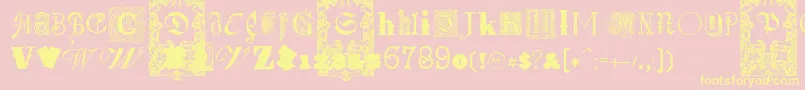 KidnappedAtOldTimesFree4 Font – Yellow Fonts on Pink Background