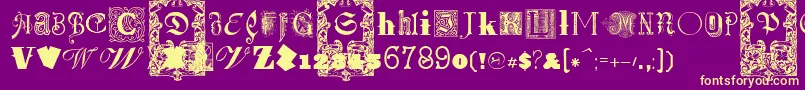 KidnappedAtOldTimesFree4 Font – Yellow Fonts on Purple Background