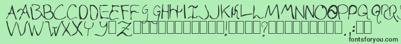 JasonaDavina-fontti – mustat fontit vihreällä taustalla