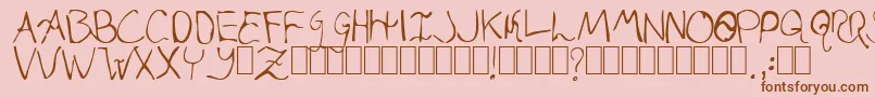 Czcionka JasonaDavina – brązowe czcionki na różowym tle