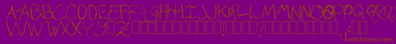 JasonaDavina-Schriftart – Braune Schriften auf violettem Hintergrund