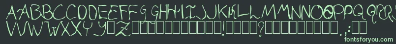 JasonaDavina-fontti – vihreät fontit mustalla taustalla