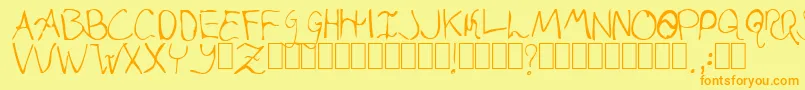 JasonaDavina-fontti – oranssit fontit keltaisella taustalla
