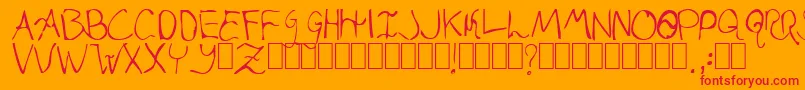 JasonaDavina Font – Red Fonts on Orange Background