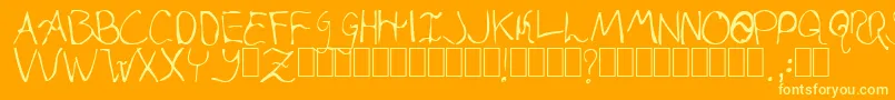 JasonaDavina-Schriftart – Gelbe Schriften auf orangefarbenem Hintergrund