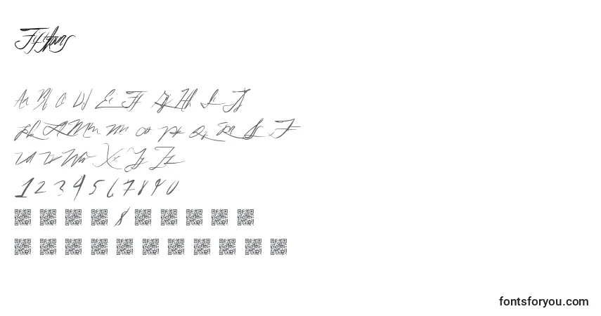 Шрифт Fiftyhours – алфавит, цифры, специальные символы