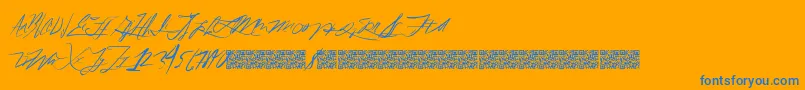 Fiftyhours Font – Blue Fonts on Orange Background